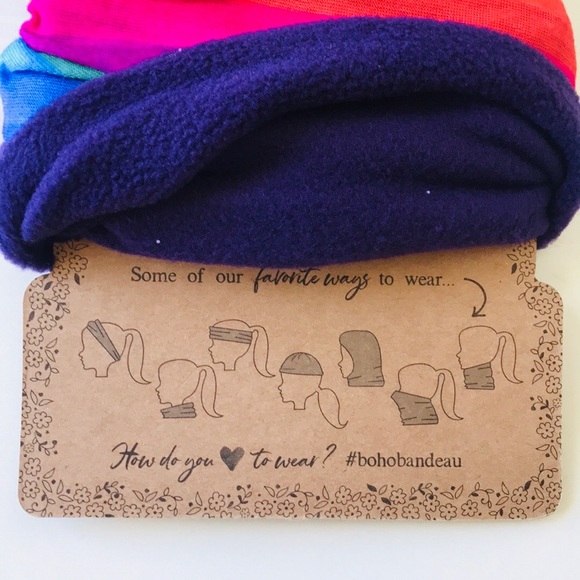 Fleece Boho Bandeau Headband- Mountain Range - Picture 5 of 6